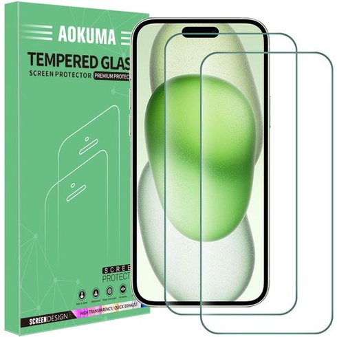 AOKUMA pro iPhone 15 Plus/15 Pro Max pancéřové ochranné sklo, 2 kusy ochranná fólie kompatibilní s