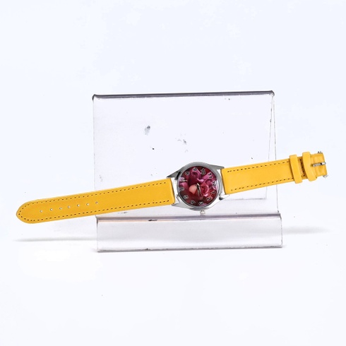 Dámské hodinky TAPORT TRY1 s květinou žluté