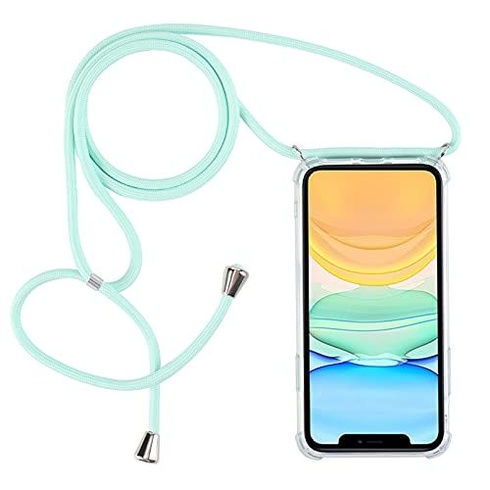 PuYu Zhe iPhone 7/8/SE 2020/SE2 Pouzdro s popruhem na krk, průhledné silikonové pouzdro, TPU