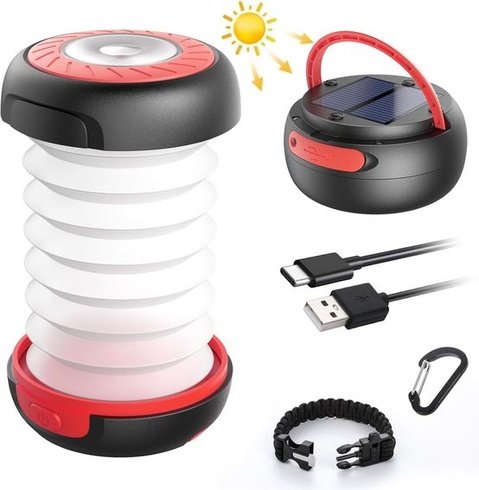 GlobaLink LED kempingová lampa skládací solární kempingová svítilna powerbanka se 2 způsoby