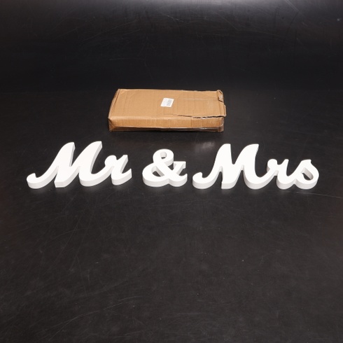 Dřevěná dekorace ZHAOMIMI Mr & Mrs