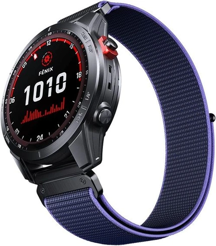 ANBEST 22mm nylonový popruh pro Garmin Fenix 7 Pro/6 Pro/Fenix 8 47mm popruh, smyčkový suchý zip