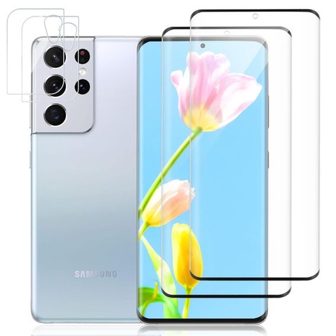 [2 kusy] ochranná fólie na tvrzené sklo pro Samsung Galaxy S21 Ultra + [2 kusy] ochrana