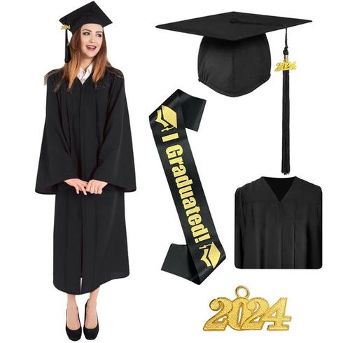 Raveparty Graduate Talar s klobúkom, promočný talár, promočný talár, doktorandský klobúk, Akademický