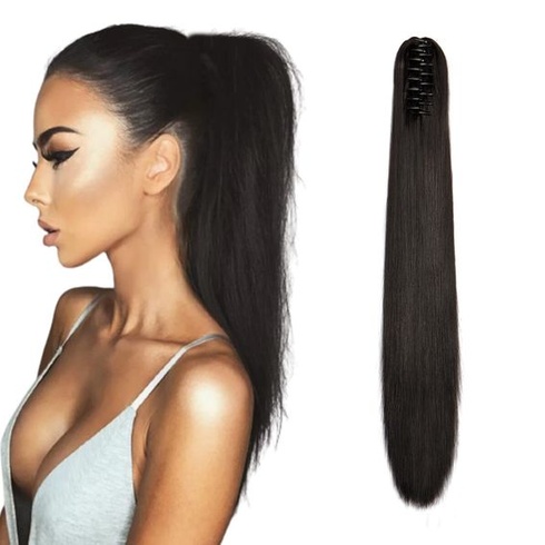 Cybelleza prodlužovací cop do culíku Příčesek do culíku Rovný dlouhý dráp Clip in Prodlužování