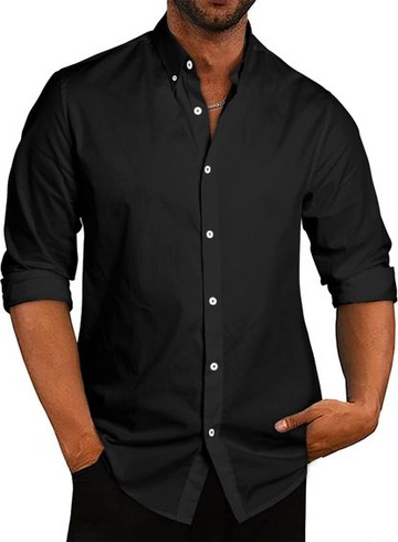Pánská košile s dlouhým rukávem Meilicloth Jednobarevná Bavlna Ležérní Slim Fit Pánské košile se