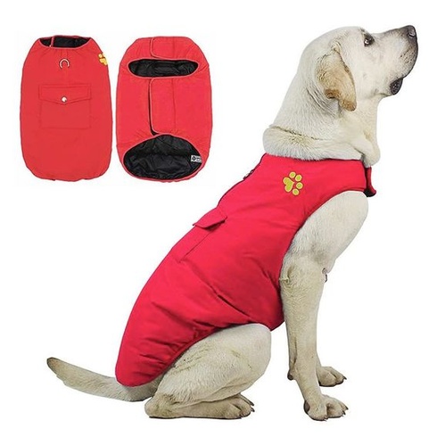 DoggieKit Náklady na chladné počasie pre psov, obojstranná vodeodolná teplá psia bunda Vesta Zimná
