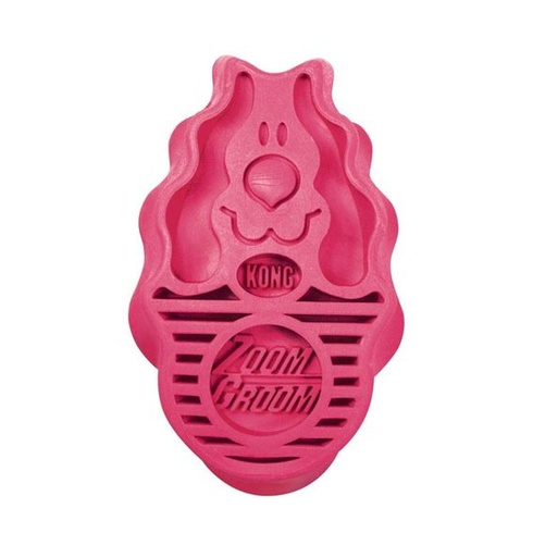 KONG – ZoomGroom – Kefka na starostlivosť o psy a šampóny – Pre veľké psy (červená)
