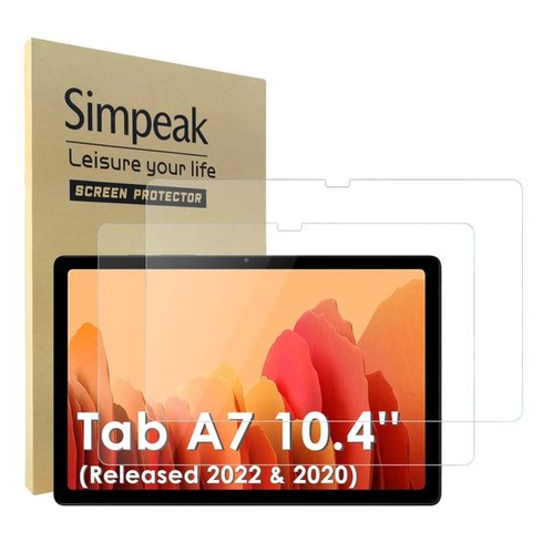 Simpeak Pack 2 ochranných skel kompatibilní s Samsung Galaxy Tab A7 10.4 2020/2022, 9H tvrzené sklo