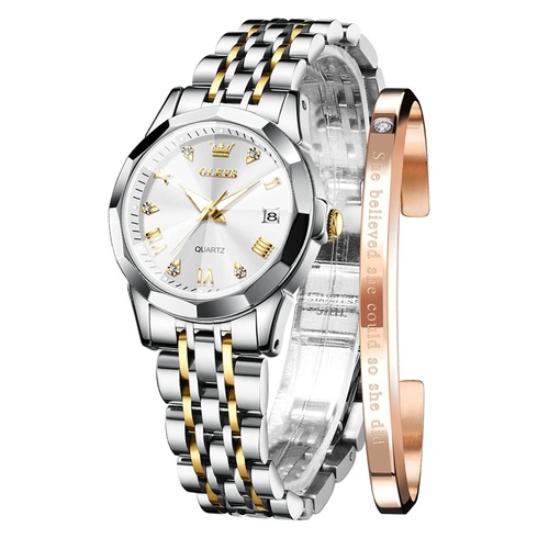 Luxusné strieborné hodinky OLEVS