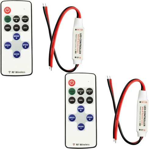 LITAELEK 2ks RF diaľkový ovládač LED pásku DC 5V-24V 5A LED páskový prijímač regulátor stmievač LED