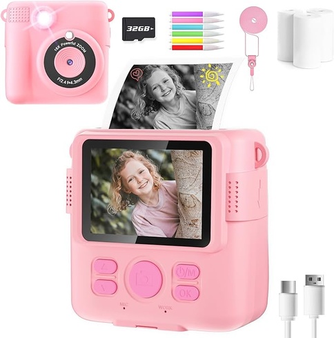 Dětský Instantní fotoaparát Yorkoo, růžový