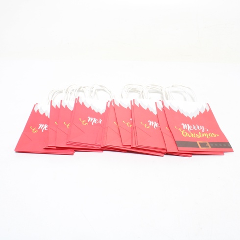 Papírové tašky Belle Vous Santa Claus Kraft (24 kusů) - 16x22 cm - Dárkové tašky s kostýmy Santa