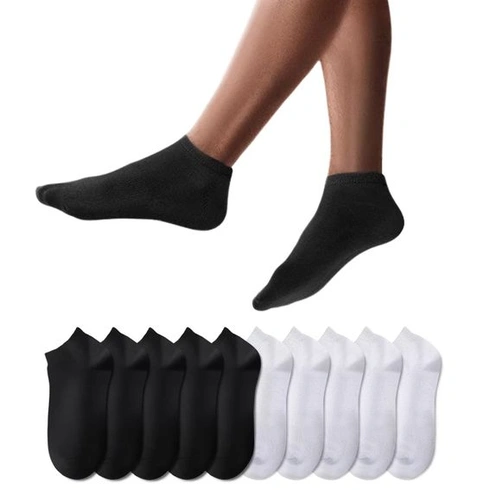 YouShow Sneaker Socks Muži Ženy 10 párů Krátké poloviční ponožky Čtvrtinové Bavlna Unisex