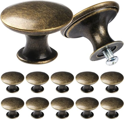 TsunNee 24ks Vintage knoflíky na skříňky, elegantní knoflíky na zásuvky, starožitné bronzové