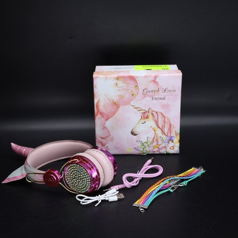 Bezdrátová sluchátka JYPS Unicorn pink