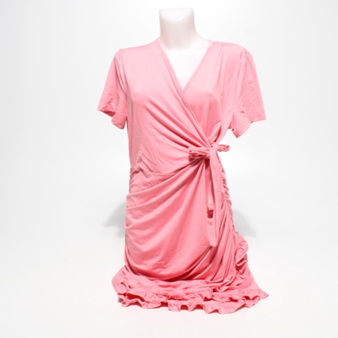 Dámské šaty s mašlí LIUMILAC růžové XXL