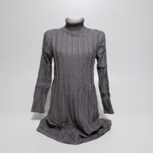 Rolákové pletené šaty Gyabnw XL šedé