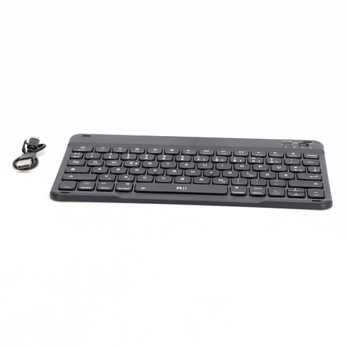 Bluetooth klávesnica Rii pre tablety, prenosná tenká klávesnica s nožnicovým mechanizmom, dobíjacia,