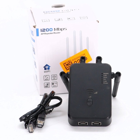 WiFi extender, 1200 Mbps, 5G a 2.4G Ultraxtender dvojpásmový WiFi repeater s LAN pripojením, WPS,