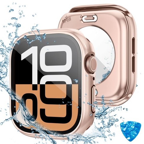 Vodeodolné púzdro 2 v 1 pre Apple Watch Series 11/10 46 mm, originálne ružovo-zlaté, 46 mm, 11/10