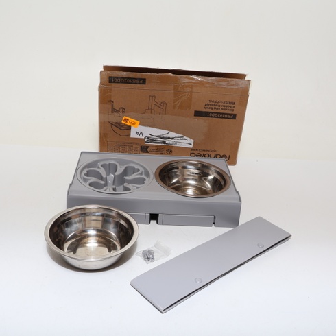 Feandrea Elevated Dog Bowl, miska na kŕmenie so stojanom, výškovo nastaviteľná a sklopná kŕmna