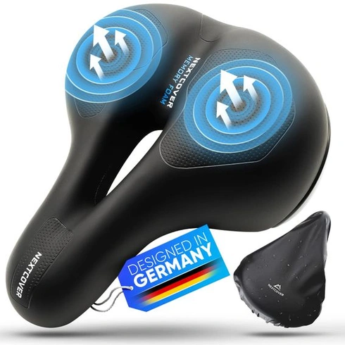 NEXTCOVER® NOVÉ cyklistické sedlo pro ženy a muže s prohlubní [Airflow] pro maximální pohodlí při