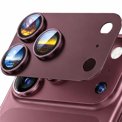 Ochranný kryt fotoaparátu pre iPhone 18 Pro Max, vínový
