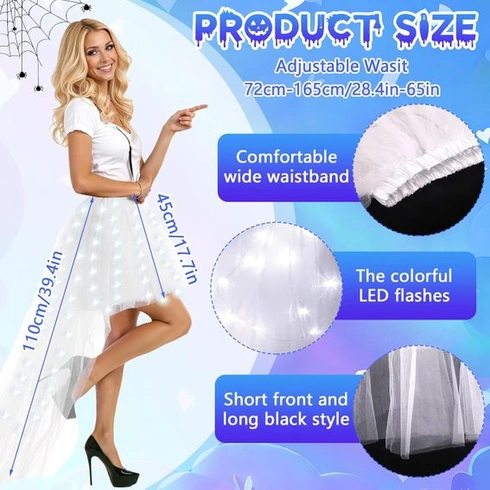 Dámska sukňa Hifot biela s LED svetlami