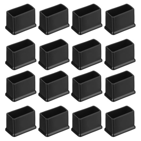 QUARKZMAN 16 kusov PVC štvorcových krytiek nôh stoličky 30 mm x 15 mm vonkajší priemer čiernej