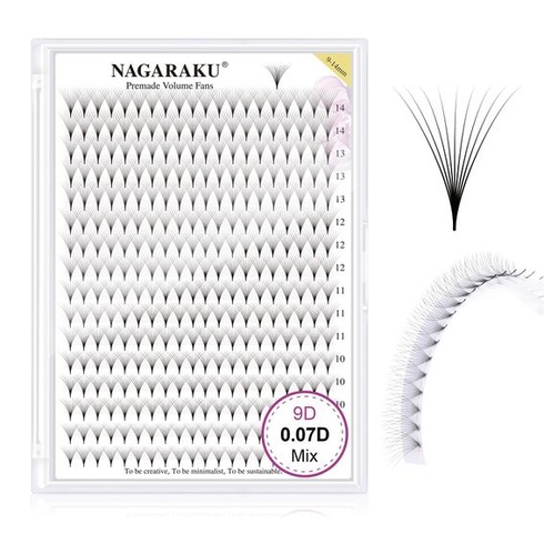 NAGARAKU 9D Predpripravené ventilátory 320 ventilátorov Špicatá základňa 0,07 D 9-14mm Špicatý