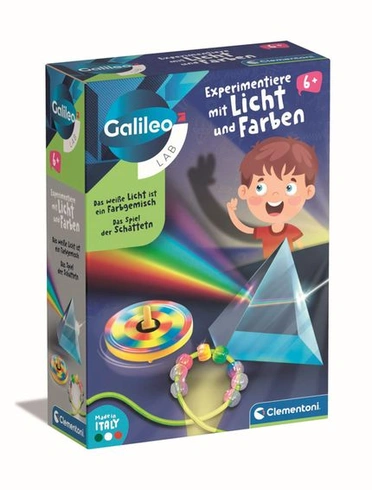 Galileov laboratórny experiment so svetlom a farbami - Detská vedecká sada Clementoni Galileov