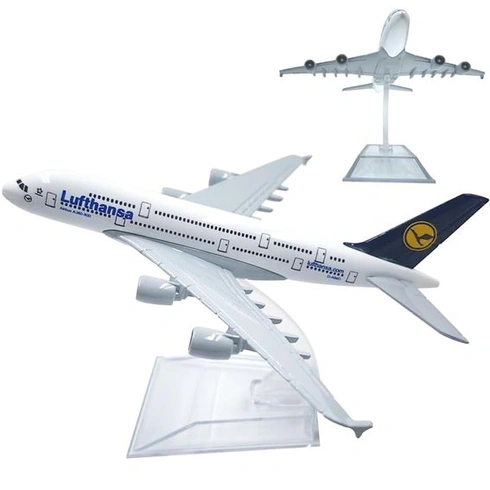 YGCHEN Model letadla z lehké slitiny A380 Lufthansa Model letadla 1/400 Litý kovový model letadla