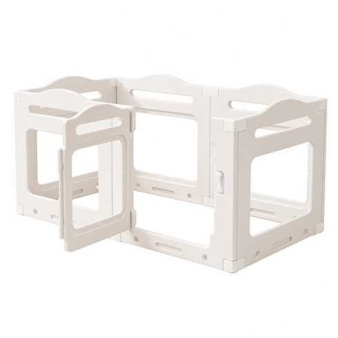 Koterec pre psov YL-41, 129 x 68 x 60 cm, 5+1 panelov, biely - A