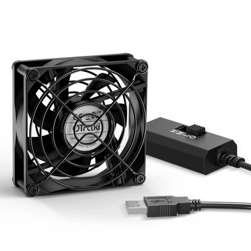 OTraki USB ventilátor 80 mm s 3 nastaviteľnými rýchlosťami, 5V ventilátor pre PC skriňu, mini USB