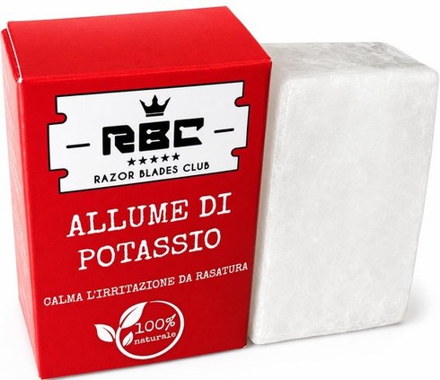 Žiletky Club Alum z horniny, obdĺžnikový blok 100 g, hygiena na tvár, telo a po holení (biela, 90