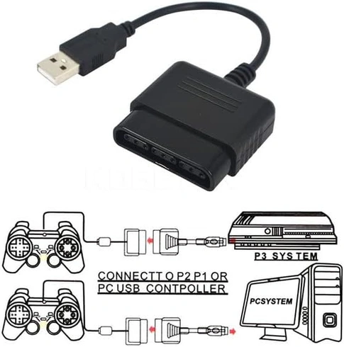 Adaptérový kabel WANGCL USB 2.0 pro herní ovladače pro PS2 na USB kompatibilní se Sony PS1 PS2