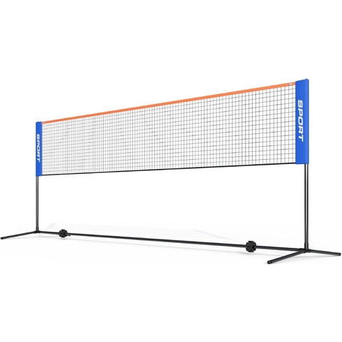 Badmintonová vonkajšia sieť, 400 cm, nastaviteľná výška, modrá - A