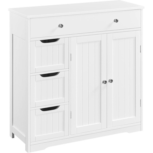 Kúpeľňová skrinka so zásuvkami a dvierkami 613759, 81 x 30,5 x 81 cm, biela - B