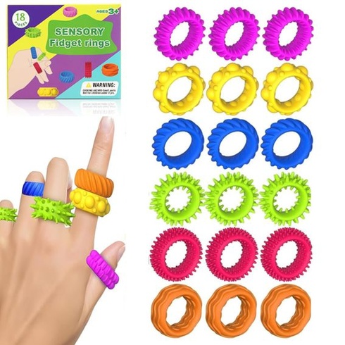 Fidget Ring hračky pre deti i dospelých, 18 dielov senzorické hračky pre autizmus, antistresové hračky