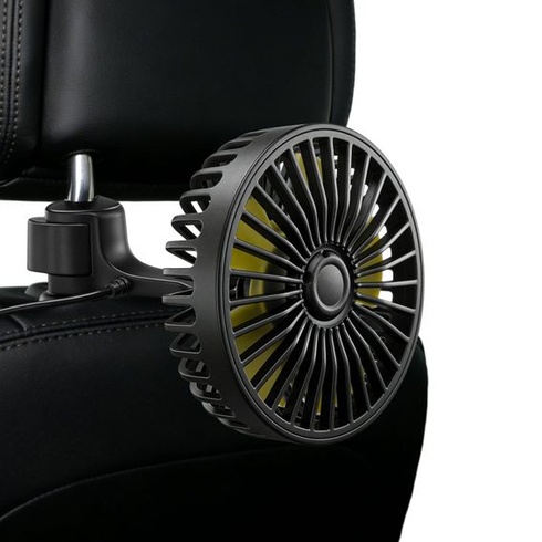 USB ventilátor do auta na zadné sedadlo, otočný o 360 °