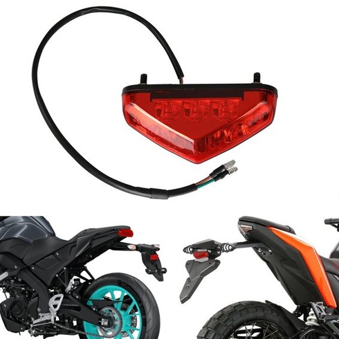 DREAMIZER Zadné brzdové svetlo na motocykel, 12V 9 LED s označením E, univerzálne brzdové svetlo pre