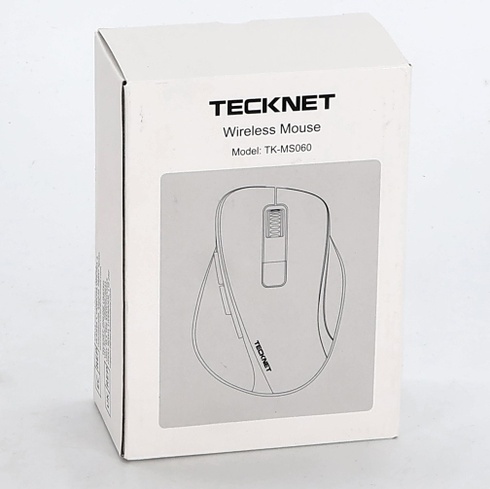 Bezdrátová myš TECKNET Bluetooth, 2.4G+2*BT ergonomická bezdrátová myš, dobíjecí šedá