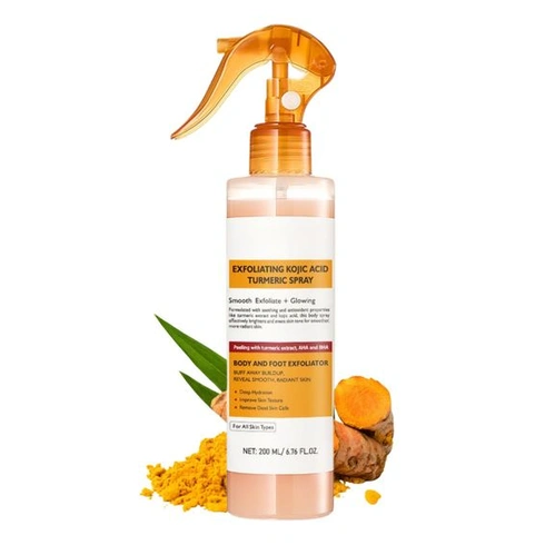 Pure Skin Peel Shot, sprej s kyselinou kojovou a kurkumou, sprej na obličej a tělový peeling s