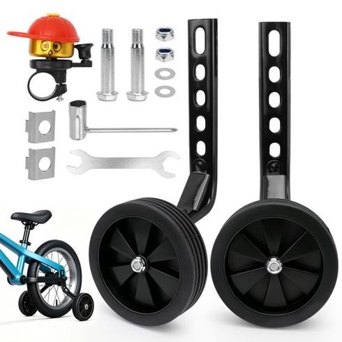 Univerzálne pomocné kolieska pre detské bicykle, čierna
