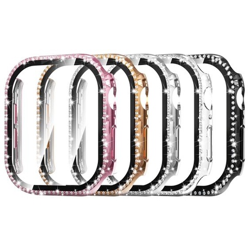 Sada 5 ochranných pouzder Simpeak kompatibilních s Apple Watch Series 11/10 46 mm, diamantové