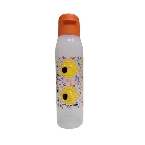 Tupperware To Go EcoEasy fľaša na pitie 500 ml Bee & Flower Orange priehľadná s odklápacím viečkom –