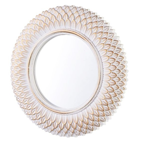 Nástenné zrkadlo, okrúhle biele HiempTru 24 cm
