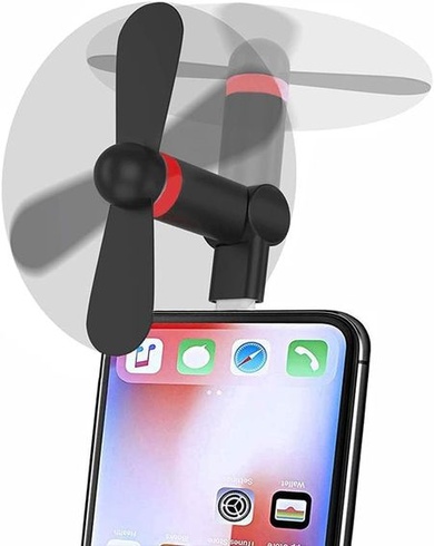 Mini ventilátor, otočný o 180 stupňů, přenosný, chladič, ventilátor na mobilní telefon,