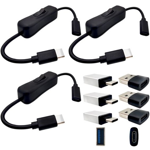 Prodlužovací kabel CTRICALVER Type-C pro LED osvětlení, 0,2 m, balení po 3 kusech, napájecí kabel